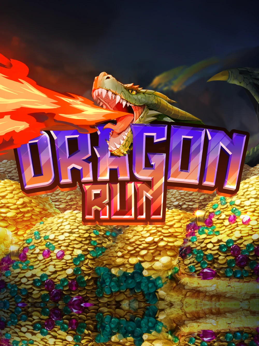 Portada de juego temático de dragones con ambientación brillante y dinámica.