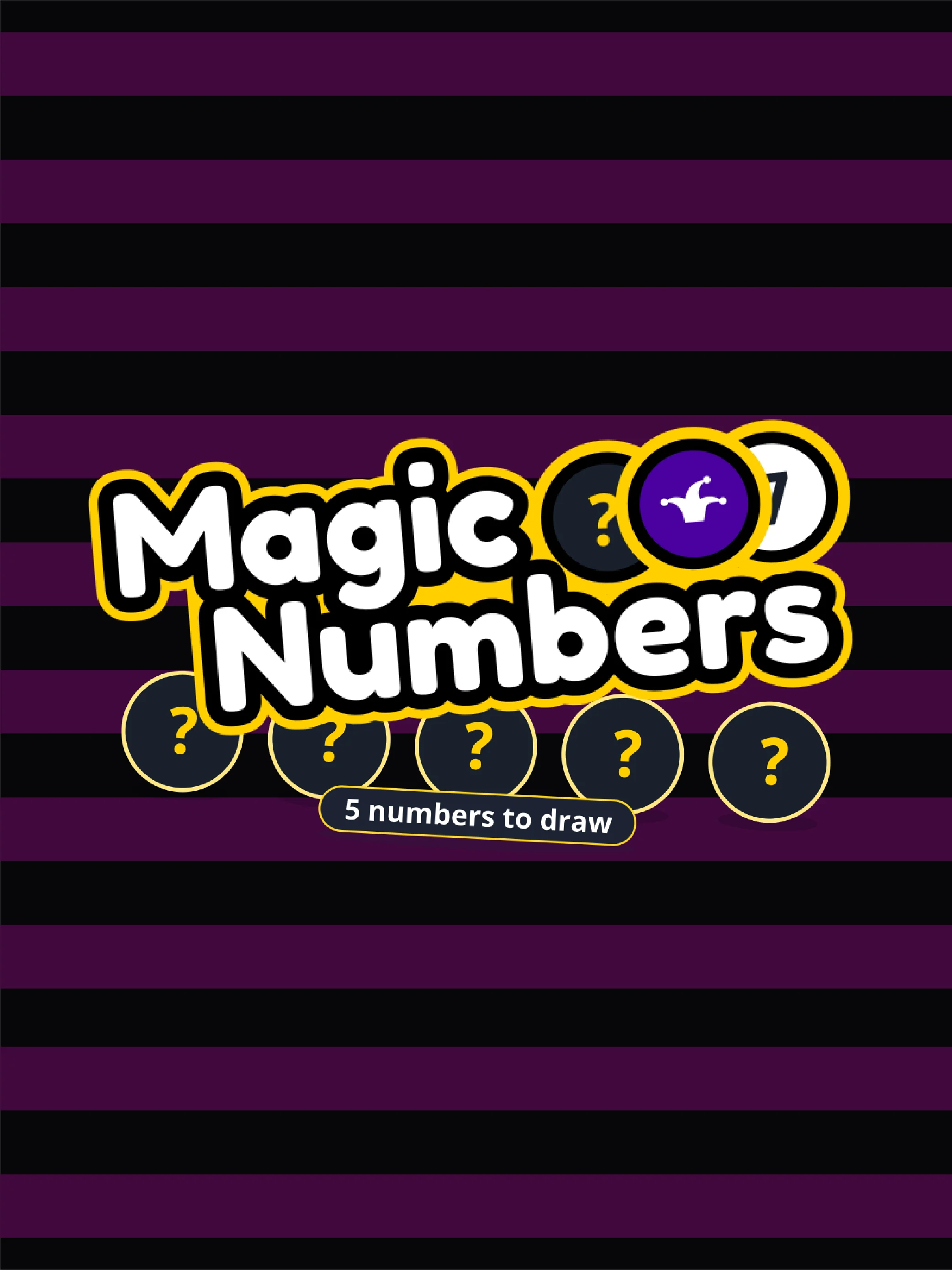 Tarjeta de juego numérico con estética de suerte y azar.